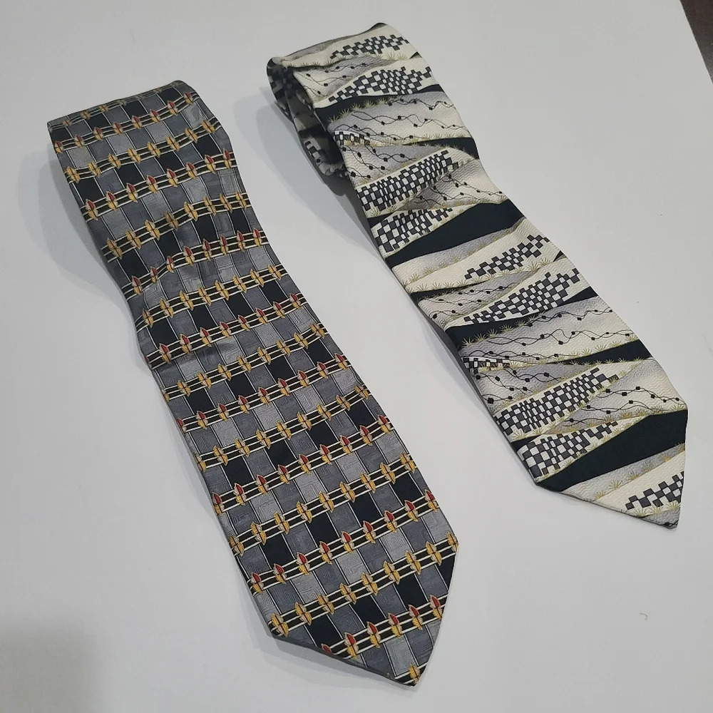Lot of 2 Luciano Gatti men's ties 56"